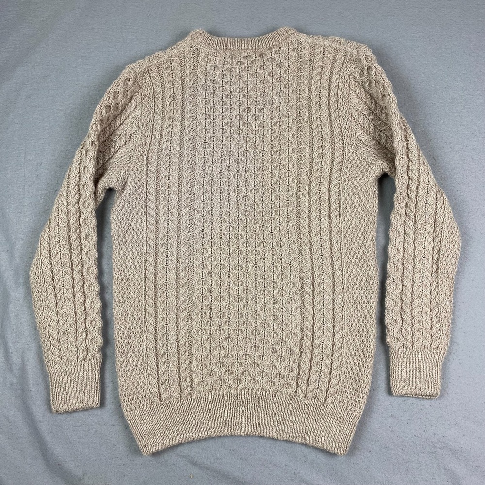 Aran Irish Womens Merino Wool Sweater XL Cable Traditional Fisherman Pullover - Picture 5 of 13